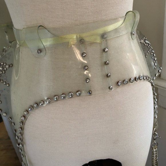 Clear crystal garter belt showgirl costume showstopper - Picture 9 of 14